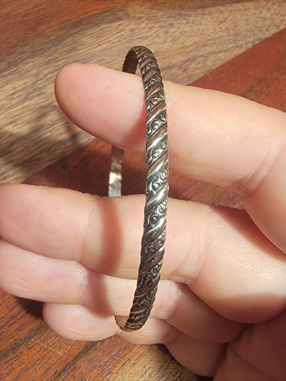 Danecraft Sterling Scroll Patterned Bangle Bracelet